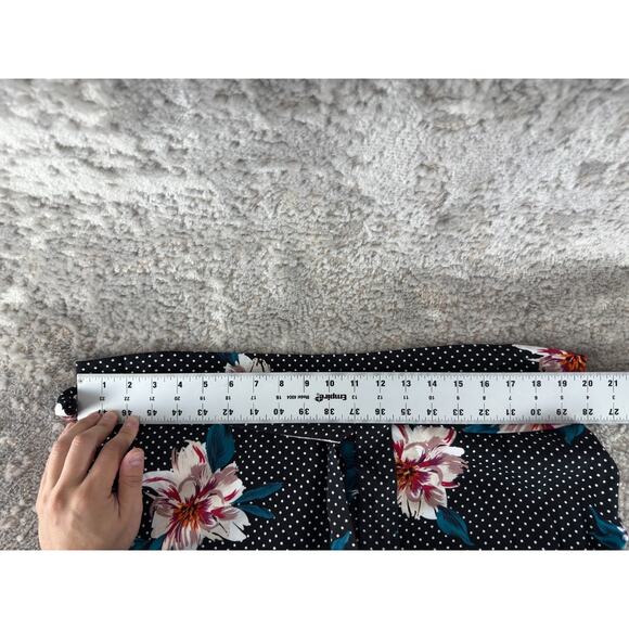 NEW Primark Size 16 Cropped Floral Print Polka Dot Belt Pants Casual NWT - Picture 4 of 10